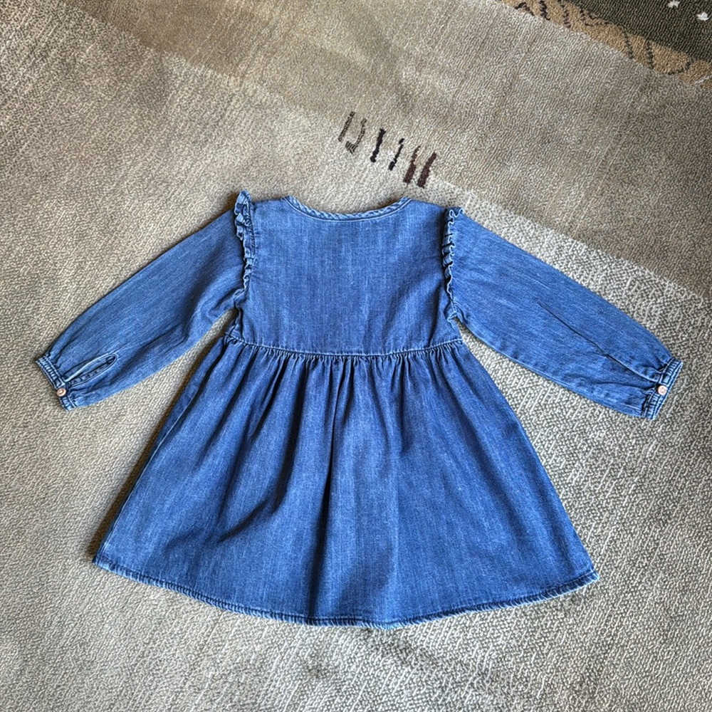 💙H & M Blue Denim Long Sleeve Dressl - Picture 2 of 7